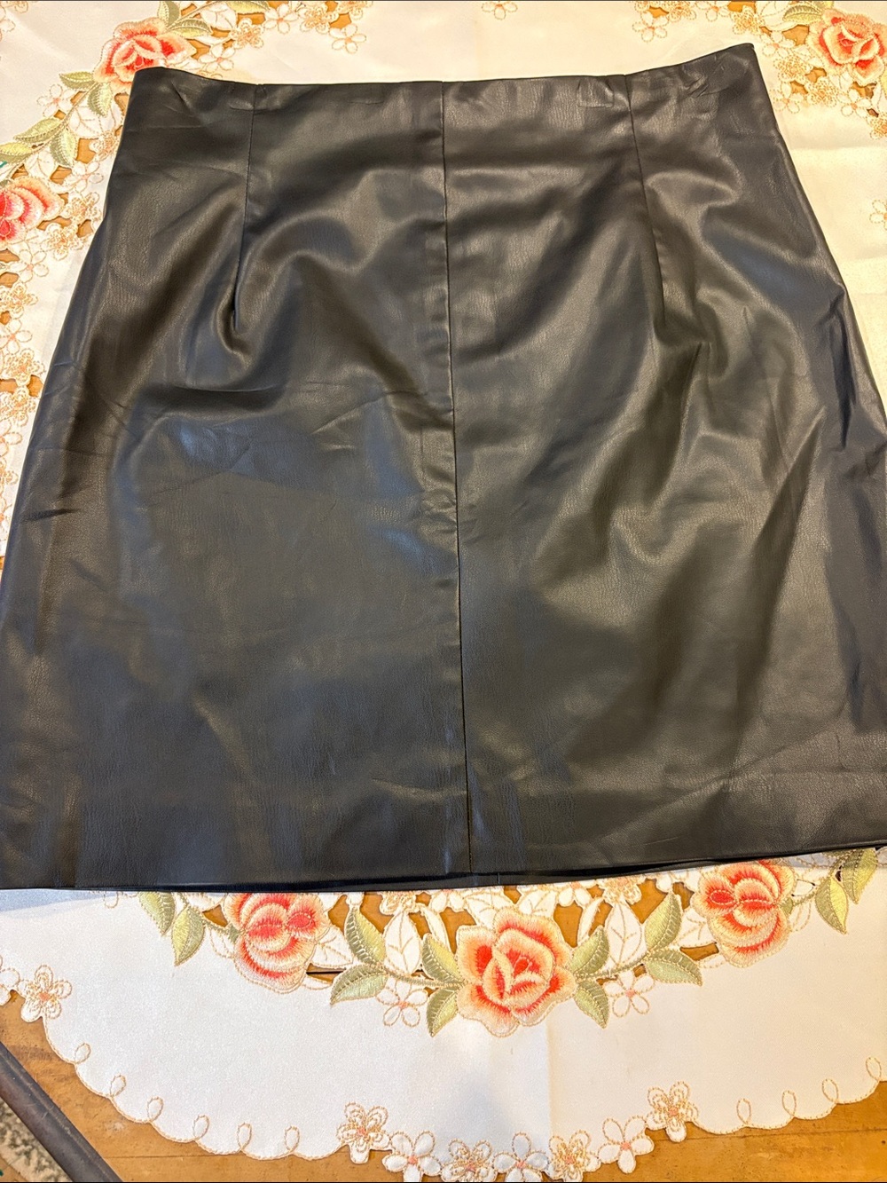 H&M Black Faux Leather Mini Skirt